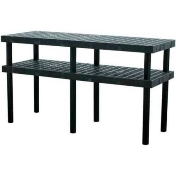 Vestil Plastic Workbench w/ Grid Top, 66"W x 24"D, Black WBT-G-6624